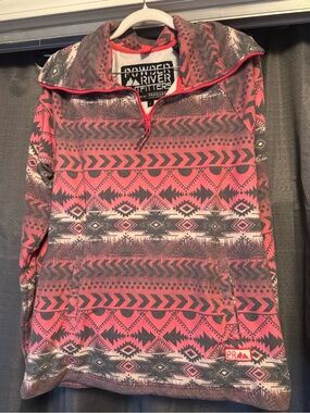 Powder River Outfitters Women’s Pink Aztec Half-Zip Pullover